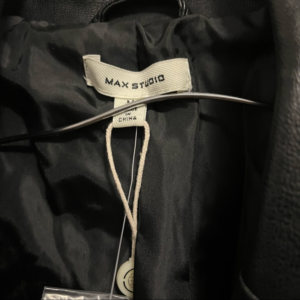 Max Studio Women's Long Leatherette Jacket - Picture 8 of 9